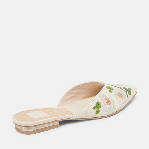 Dolce Vita White Floral Embroidered Flats - Picture 3 of 4